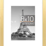 upsimples 8x10 Picture Frame, Display Pictures 5x7 with Mat or 8x10 Without Mat, Wall Hanging Photo Frame, Gold, 1 Pack