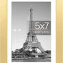 upsimples 5x7 Picture Frame, Display Pictures 4x6 with Mat or 5x7 Without Mat, Wall Hanging Photo Frame, Gold, 1 Pack