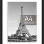 upsimples A4 Picture Frame, Display Pictures 6x8 with Mat or 8.3x11.7 Without Mat, Wall Hanging Photo Frame, Black, 1 Pack