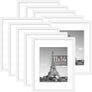 upsimples 11x14 Picture Frame Set of 10, 8x10 with Mat or 11x14 Without Mat, Multi Photo Frames Collage for Wall or Tabletop Display, White