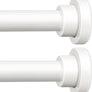 ENJOYBASICS 2 Pack Adjustable Spring Tension Curtain Rod 32 to 66 Inches, Stainless Steel White Shower Rod No Drilling, 7/8" Tension Rod for Window, Bathroom, Closet, Room Divider