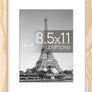 upsimples 8.5x11 Picture Frame, Display Pictures 6x8 with Mat or 8.5x11 Without Mat, Wall Hanging Photo Frame, Natural, 1 Pack