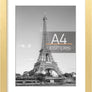 upsimples A4 Picture Frame, Display Pictures 6x8 with Mat or 8.3x11.7 Without Mat, Wall Hanging Photo Frame, Gold, 1 Pack