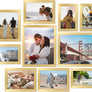 upsimples 10 Pack Picture Frames Collage Wall Decor with Glass, Gallery Wall Frame Set for Wall Mounting or Tabletop Display, Multi Sizes Including 8x10, 5x7, 4x6 Family Photo Frames, Gold