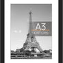 upsimples A3 Picture Frame, Display Pictures 8.3x11.7 with Mat or 11.7x16.5 Without Mat, Wall Hanging Photo Frame, Black, 1 Pack