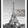 upsimples 16x24 Picture Frame, Display Pictures 14x20 with Mat or 16x24 Without Mat, Wall Hanging Photo Frame, Black, 1 Pack