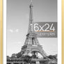 upsimples 16x24 Picture Frame, Display Pictures 14x20 with Mat or 16x24 Without Mat, Wall Hanging Poster Frame, Gold, 1 Pack