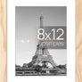 upsimples 8x12 Picture Frame, Display Pictures 6x8 with Mat or 8x12 Without Mat, Wall Hanging Photo Frame, Natural, 1 Pack