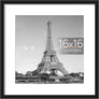 upsimples 16x16 Picture Frame, Display Pictures 12x12 with Mat or 16x16 Without Mat, Wall Hanging Poster Frame, Black, 1 Pack