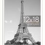 upsimples 12x18 Picture Frame, Display Pictures 11x17 with Mat or 12x18 Without Mat, Wall Hanging Photo Frame, White, 1 Pack