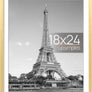 upsimples 18x24 Picture Frame, Display Pictures 16x20 with Mat or 18x24 Without Mat, Wall Hanging Poster Frame, Gold, 1 Pack