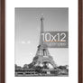 upsimples 10x12 Picture Frame, Display Pictures 7x9 with Mat or 10x12 Without Mat, Wall Hanging Photo Frame, Brown, 1 Pack
