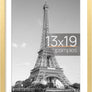 upsimples 13x19 Picture Frame, Display Pictures 11x17 with Mat or 13x19 Without Mat, Wall Hanging Photo Frame, Gold, 1 Pack