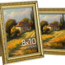 upsimples 8x10 Picture Frame with Real Glass, 2 Pack Ornate Vintage Picture Frames for Wall or Tabletop Display, Gold 8 x 10 Photo Frame for Antique Décor