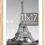 upsimples 11x17 Picture Frame, Display Pictures 9x15 with Mat or 11x17 Without Mat, Wall Hanging Photo Frame, Natural, 1 Pack