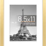 upsimples 8.5x11 Picture Frame, Display Pictures 6x8 with Mat or 8.5x11 Without Mat, Wall Hanging Photo Frame, Gold, 1 Pack