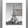 upsimples 8.5x11 Picture Frame, Display Pictures 6x8 with Mat or 8.5x11 Without Mat, Wall Hanging Photo Frame, Metallic Gray, 1 Pack