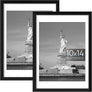 ENJOYBASICS 10x14 Picture Frame, Display Poster 8.5x11 with Mat or 10 x 14 Without Mat, Wall Gallery Photo Frames, Black, 2 Pack