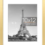 upsimples 10x12 Picture Frame, Display Pictures 7x9 with Mat or 10x12 Without Mat, Wall Hanging Photo Frame, Gold, 1 Pack