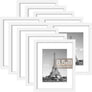 upsimples 8.5x11 Picture Frame Set of 10,Display Pictures 6x8 with Mat or 8.5x11 Without MatMulti Photo Frames Collage for Wall or Tabletop Display,White