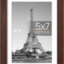 upsimples 5x7 Picture Frame, Display Pictures 4x6 with Mat or 5x7 Without Mat, Wall Hanging Photo Frame, Brown, 1 Pack