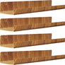 upsimples Wood Grain Acrylic Shelves for Wall Storage, 15" Acrylic Floating Shelves Wall Mounted, Kids Bookshelf, Display Ledge Wall Shelves for Bedroom, Living Room, Bathroom, Kitchen, Set of 4