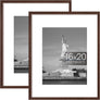 ENJOYBASICS 16x20 Picture Frame, Display Poster 11x14 with Mat or 16 x 20 Without Mat, Wall Gallery Photo Frames, Brown, 2 Pack