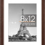 upsimples 8x12 Picture Frame, Display Pictures 6x8 with Mat or 8x12 Without Mat, Wall Hanging Photo Frame, Brown, 1 Pack