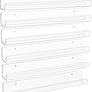 upsimples 6 Pack Clear Acrylic Shelves, 12" Nursery Bookshelves for Wall, Floating Bookshelf for Kids Baby, Vinyl Display, Record Holder, Magazine Rack, Picture Ledge Shelf
