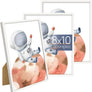 upsimples 8x10 Picture Frame Set of 3, Made of High Definition Glass for 8 x 10 White Frames, Wall and Tabletop Display Thin Border Photo Frame for Home Décor