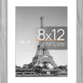 upsimples 8x12 Picture Frame, Display Pictures 6x8 with Mat or 8x12 Without Mat, Wall Hanging Photo Frame, Gray, 1 Pack