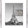 upsimples 11x14 Picture Frame, Display Pictures 8x10 with Mat or 11x14 Without Mat, Wall Hanging Photo Frame, Rustic White, 1 Pack
