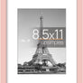 upsimples 8.5x11 Picture Frame, Display Pictures 6x8 with Mat or 8.5x11 Without Mat, Wall Hanging Photo Frame, Pink, 1 Pack
