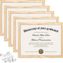 upsimples 8.5x11 Picture Frame Certificate Document Frame with High Definition Glass, 5 Pack Diploma Frames for Wall and Tabletop, Natural