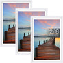 Sindcom 12x18 Poster Frame 3 Pack, Picture Frame with Detachable Mat for 11x17 Prints, Horizontal and Vertical Hanging Hooks for Wall Mounting, White Photo Frame for Gallery Home Décor
