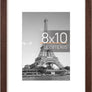 upsimples 8x10 Picture Frame, Display Pictures 5x7 with Mat or 8x10 Without Mat, Wall Hanging Photo Frame, Brown, 1 Pack