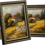 upsimples 8x10 Picture Frame with Real Glass, 2 Pack Ornate Vintage Picture Frames for Wall or Tabletop Display, Gold and Black 8 x 10 Photo Frame for Wall Décor
