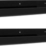 upsimples Black Acrylic Shelves for Wall Storage, 15" Acrylic Floating Shelves Wall Mounted, Kids Bookshelf, Display Ledge Wall Shelves for Bedroom, Living Room, Bathroom, Kitchen, Set of 2