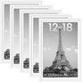upsimples 12x18 Picture Frame Set of 5,Display Pictures 11x17 with Mat or 12x18 Without Mat,Wall Gallery Photo Frames, White