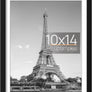upsimples 10x14 Picture Frame, Display Pictures 8.5x11 with Mat or 10x14 Without Mat, Wall Hanging Photo Frame, Black, 1 Pack