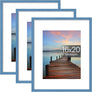 Sindcom 16x20 Poster Frame 3 Pack, Blue Wall Decor Picture Frames with Detachable Mat for 11x14 Prints, Horizontal and Vertical Hanging Hooks for Wall Mounting, Blue Photo Frame for Gallery Home Room Bathroom Décor