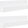 upsimples White Acrylic Shelves for Wall Storage, 15" Acrylic Floating Shelves Wall Mounted, Kids Bookshelf, Display Ledge Wall Shelves for Bedroom, Living Room, Bathroom, Kitchen, Set of 2