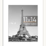 upsimples 11x14 Picture Frame, Display Pictures 8x10 with Mat or 11x14 Without Mat, Wall Hanging Photo Frame, White, 1 Pack