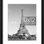 upsimples 10x12 Picture Frame, Display Pictures 7x9 with Mat or 10x12 Without Mat, Wall Hanging Photo Frame, Black, 1 Pack