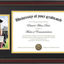 upsimples 11x22 Diploma Frame with Tassel Holder for 8.5x11 Certificate and 5x7 Photo with Black over Gold Mat, High Definition Glass, Mahogany with Gold Beads, 1 Pack