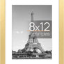 upsimples 8x12 Picture Frame, Display Pictures 6x8 with Mat or 8x12 Without Mat, Wall Hanging Photo Frame, Gold, 1 Pack