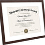 upsimples 11x14 Diploma Frame with Mat for 8.5x11 Certificate Document Frame with High Definition Glass,5 Pack Picture Frames for Wall and Tabletop, Brown