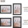 upsimples 5x7 Picture Frame Set of 3, Made of High Definition Glass for 4x6 with Mat or 5x7 Without Mat, Wall and Tabletop Display Photo Frames, Black