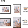 upsimples A4 Picture Frame, Display Pictures 6x8 with Mat or 8.3x11.7 Without Mat, Wall Hanging Photo Frame, Black, 1 Pack