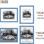 Sindcom 8.5x11 Picture Frame 3 Pack, Blue Wall Decor Photo Frame with Detachable Mat for 6x8 Prints, Horizontal and Vertical Hanging Hooks for Wall Mounting, Blue Poster Frames for Gallery Home Room Bathroom Décor